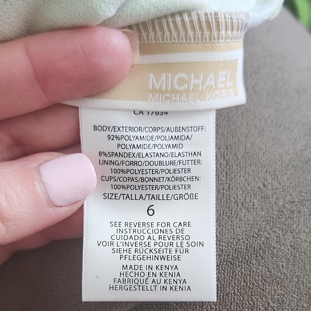 Michael Kors Green Apple Swimsuit - Picture 3 of 4